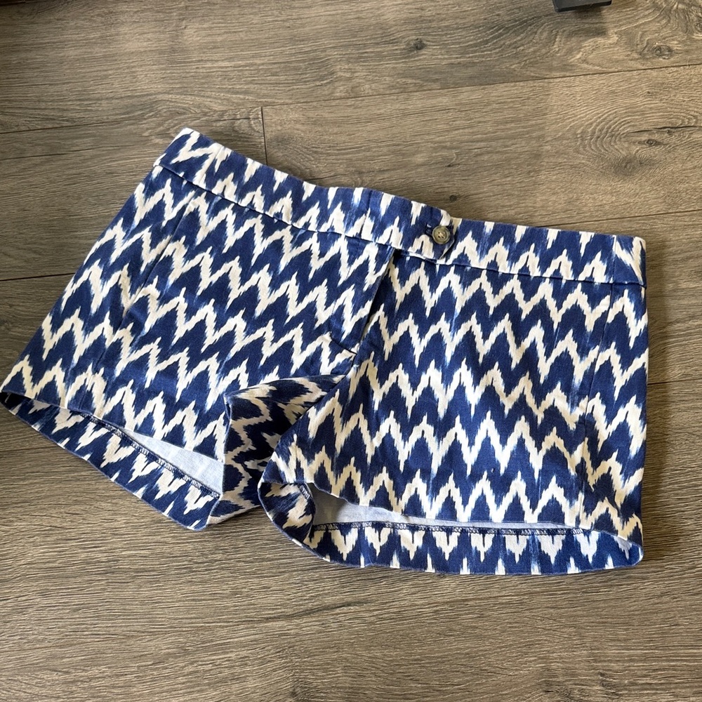 J. Crew Navy and White Patterned Shorts